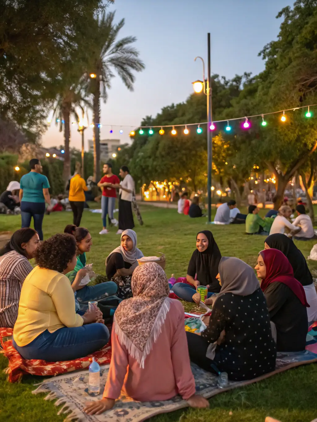 A picture of a community gathering with soft, ambient lighting, creating a warm and inviting atmosphere, showcasing TOP ANIMATION EVENT'S commitment to inclusivity.